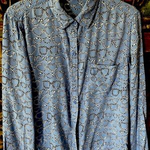 Yummy periwinkle blue over blouse-